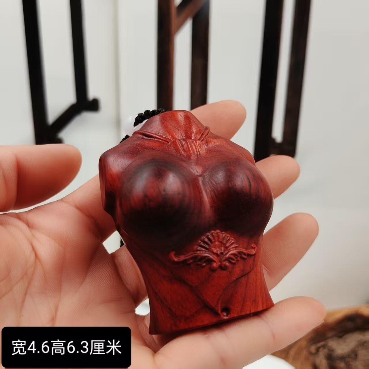 听雨轩（12） 酸枝木雕手把件 逢凶化吉 原木原色无漆实木