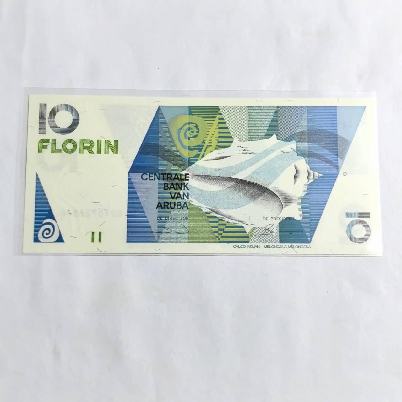 各国外币第96期 品种好大部分全新 阿鲁巴10弗罗林 1990年初版 全新