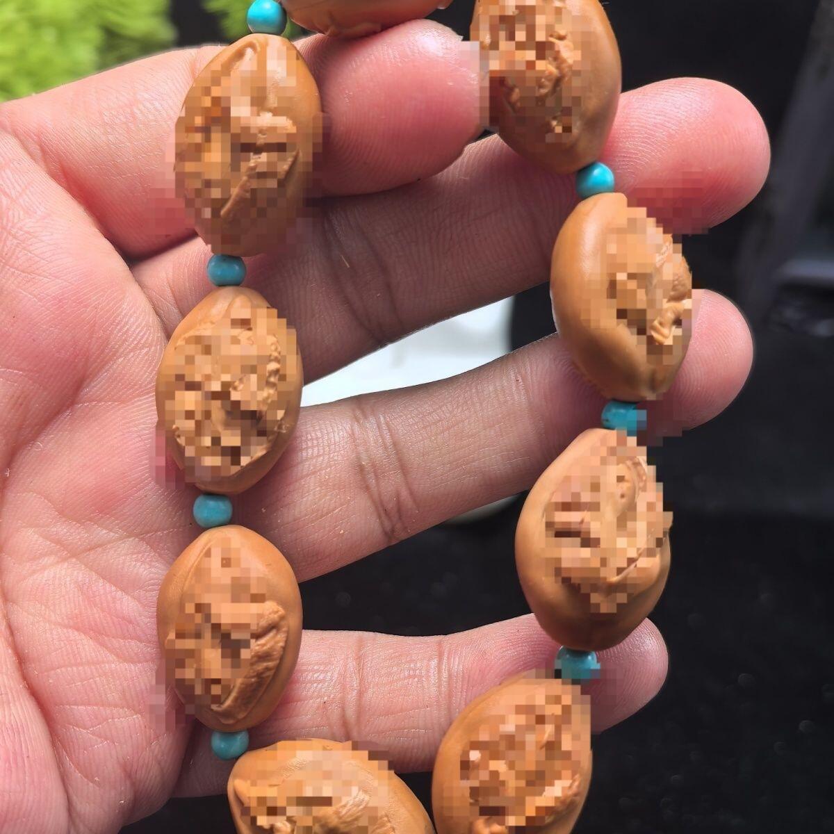 听雨轩（12） 双面核雕手串 一面美女，一面生命之源（可联系发图）