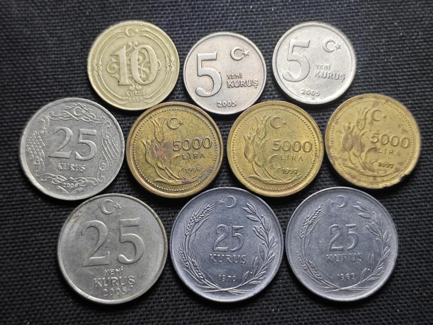 KK钱币收藏小铺  第360场  2月预留时间 周末发货  土耳其散币一组16枚