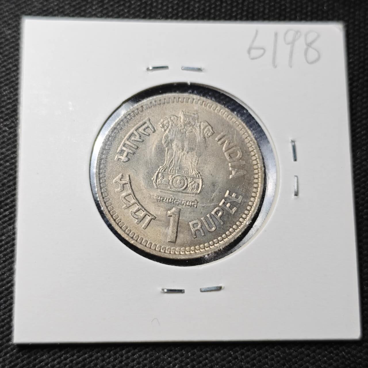 KK钱币收藏小铺  第361场  2月预留时间 周末发货  印度1卢比纪念币 好品