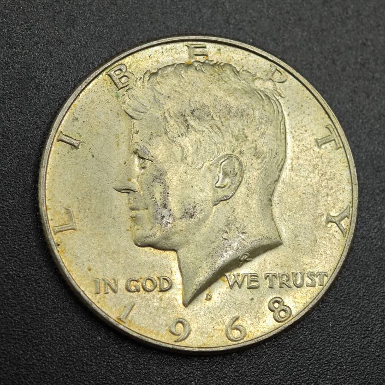 【淘币小摊】限时拍第七百八十拍  小银币场  满百包邮可预留两周  周一统一发货  美国1968年肯尼迪半美元银币