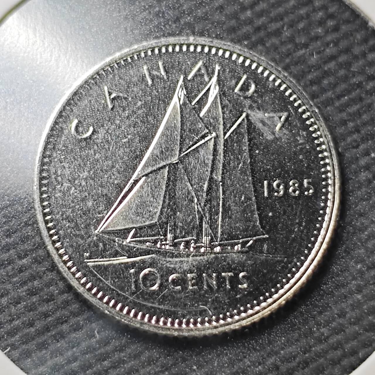 KK钱币收藏小铺  第361场  2月预留时间 周末发货  1985加拿大10分精制币
