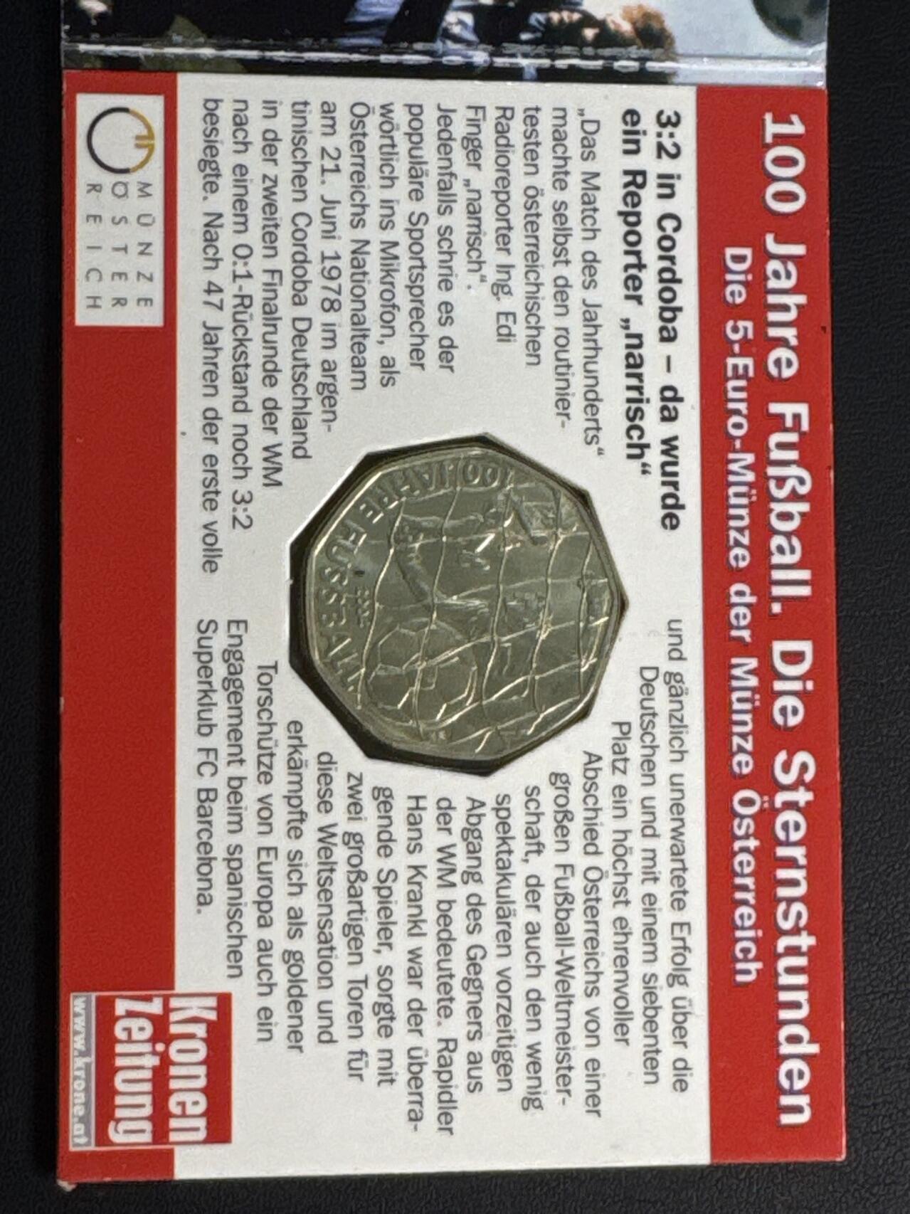 ❤️【币观天下】❤️ 第329期钱币拍卖- 2025.10.31周五晚上6点半场-长期征集拍品 原厂卡折奥地利2004年现代足球运动100周年纪念银币800银10克直径28.5毫米