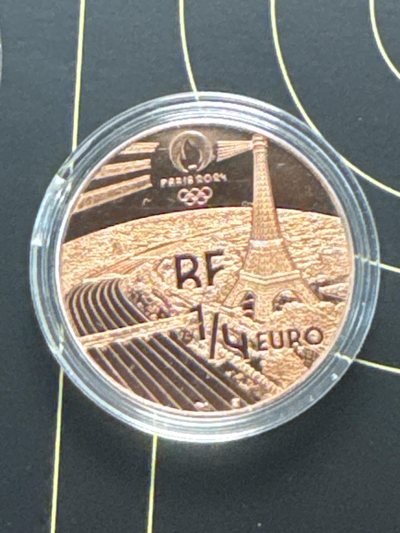 ❤️【币观天下】❤️ 第329期钱币拍卖- 2025.10.31周五晚上6点半场-长期征集拍品 法国2024年奥运会纪念币 1/4欧硬币全套12枚礼盒装盒证齐全