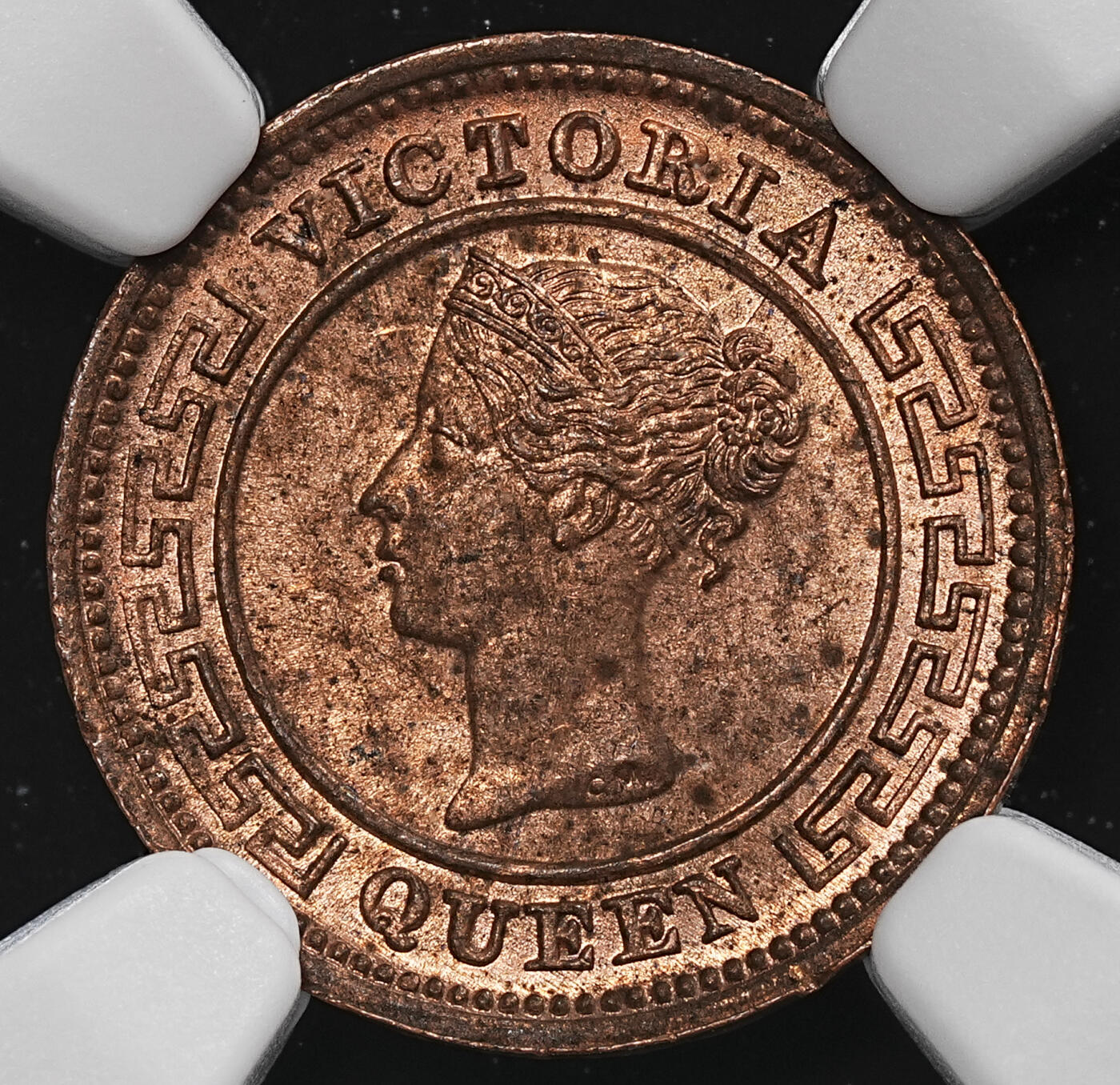 修遠堂世界钱币第九十一期 NGC MS63RB 1890年英属锡兰1/4分铜币