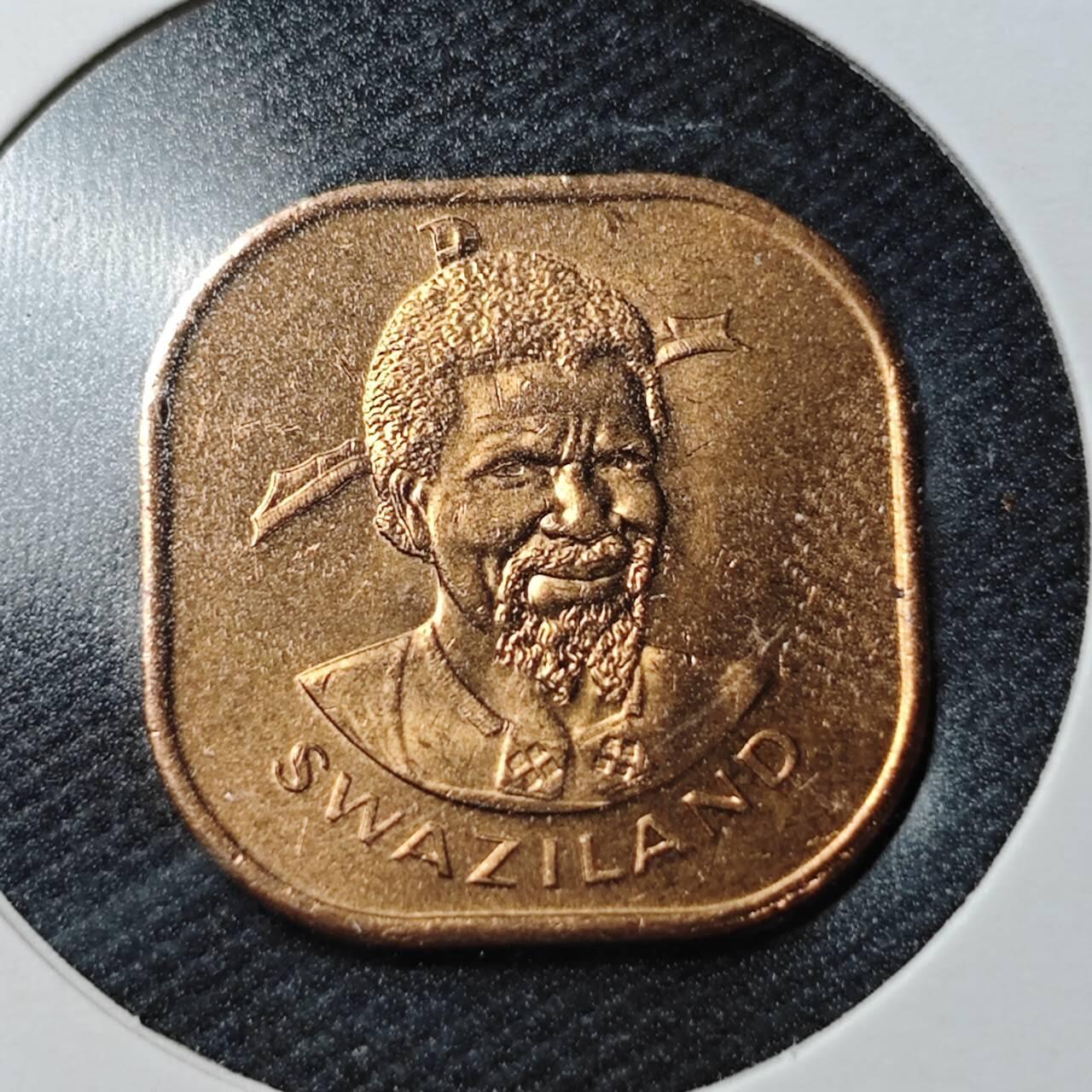 KK钱币收藏小铺  第361场  2月预留时间 周末发货  1975斯威士兰2分铜币 好品