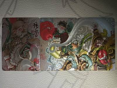 花开卡拍第45期（11月2号周日截拍，品控勿拍!!!拍品不寄存，运费5元，自制卡难免瑕疵，可能存在轻微撞角爆边等出厂瑕疵，品控介意勿拍！） - 启读 李广 悟空+莲花洞双拼 3张 粗闪