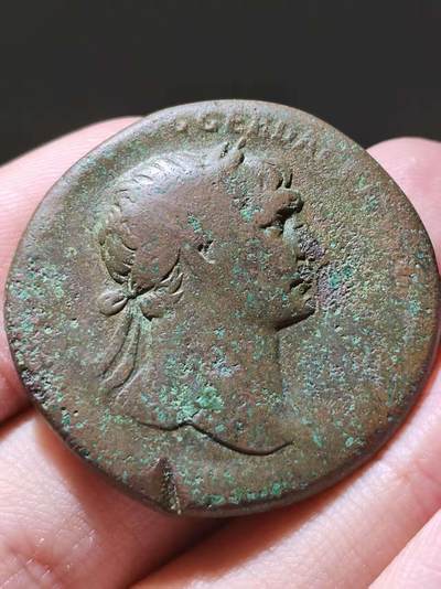 星盘世界钱币十一月五日古典币专场 - 古罗马帝国 五贤帝之一图拉真塞斯特提乌斯征服达契亚大铜币，熟坑品，手感非常好20.9g