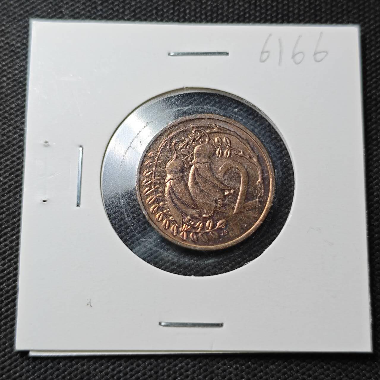 KK钱币收藏小铺  第361场  2月预留时间 周末发货  1987新西兰2分铜币 好品