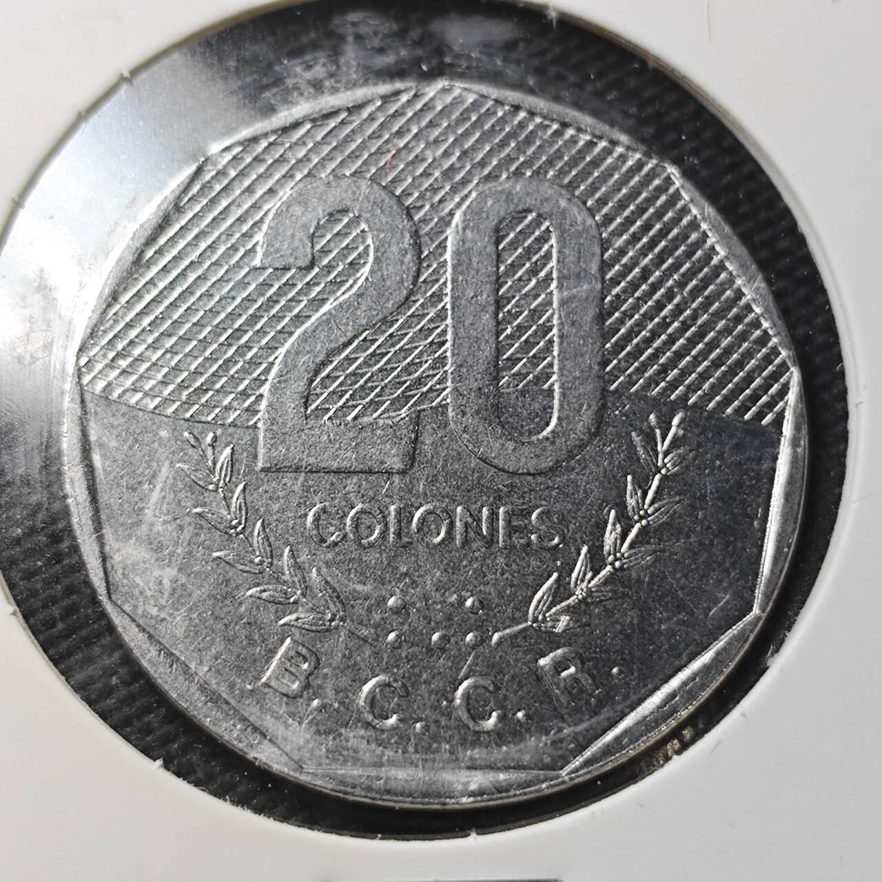 KK钱币收藏小铺  第360场  2月预留时间 周末发货  哥斯达黎加20科朗