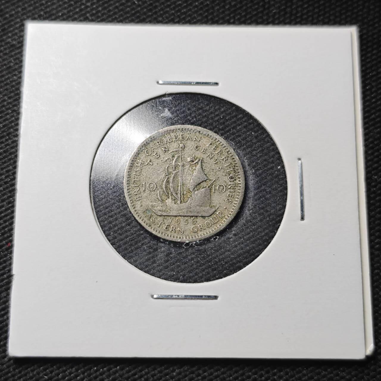 KK钱币收藏小铺  第360场  2月预留时间 周末发货  1956英属加勒比10分