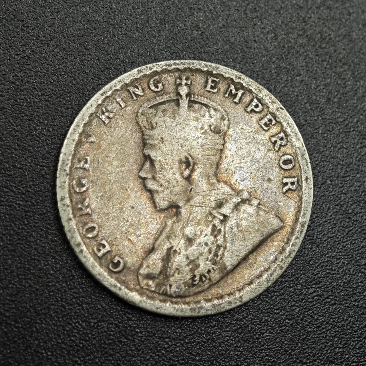 【淘币小摊】限时拍第七百八十拍  小银币场  满百包邮可预留两周  周一统一发货  印度1919年乔治五世1/4卢比银币