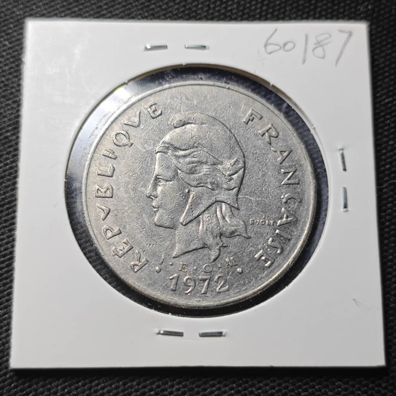 KK钱币收藏小铺  第360场  2月预留时间 周末发货  法属新喀里多尼亚50法郎