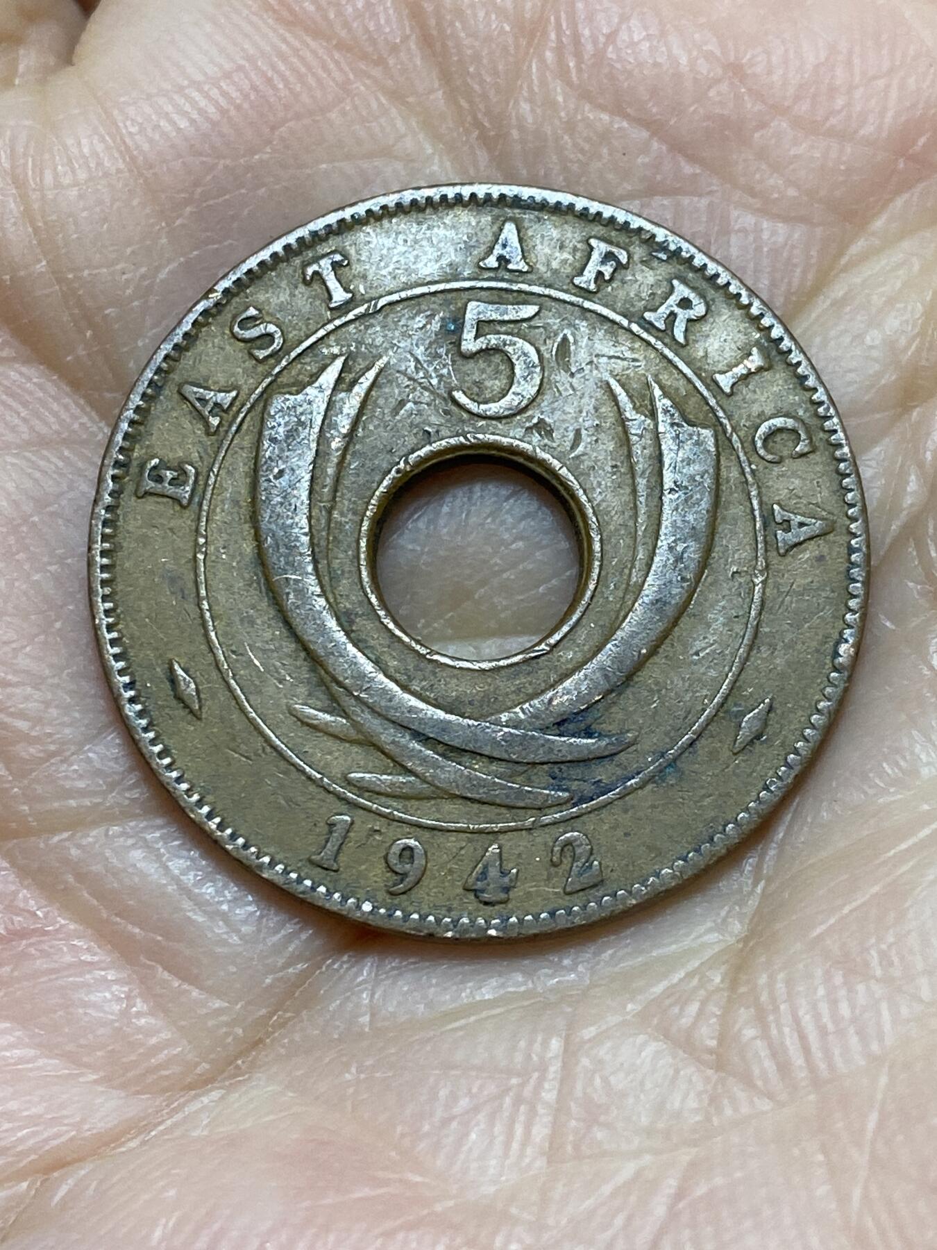 2025年第一百一十九场(总第一百四十五场）外国好品散币(免佣金) 英属东非1942年5分(乔治六世时期)