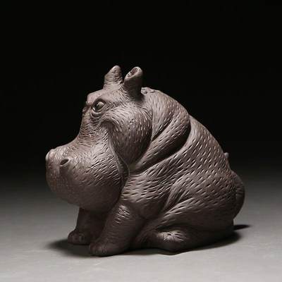 听雨轩（12） - 手工紫砂河马招财茶宠