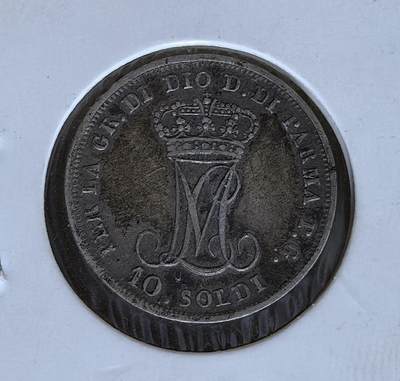 北京马甸外国币专卖第145期，外国币专场，陆续上拍，欢迎关注 - 意大利帕尔马大公国1815年10 S0L银币，