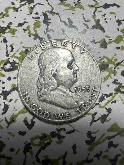 外国钱币，章 - 美国富兰克林半元银币，12.4g，0.9成银