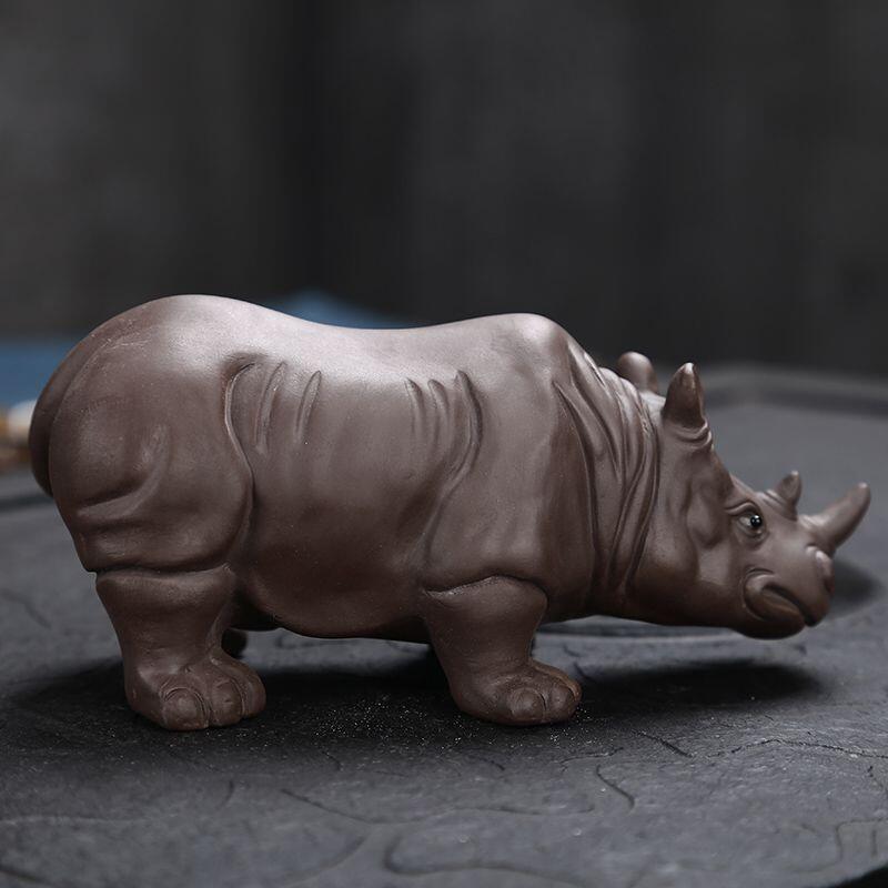 听雨轩（12） 紫砂茶宠摆件 犀牛