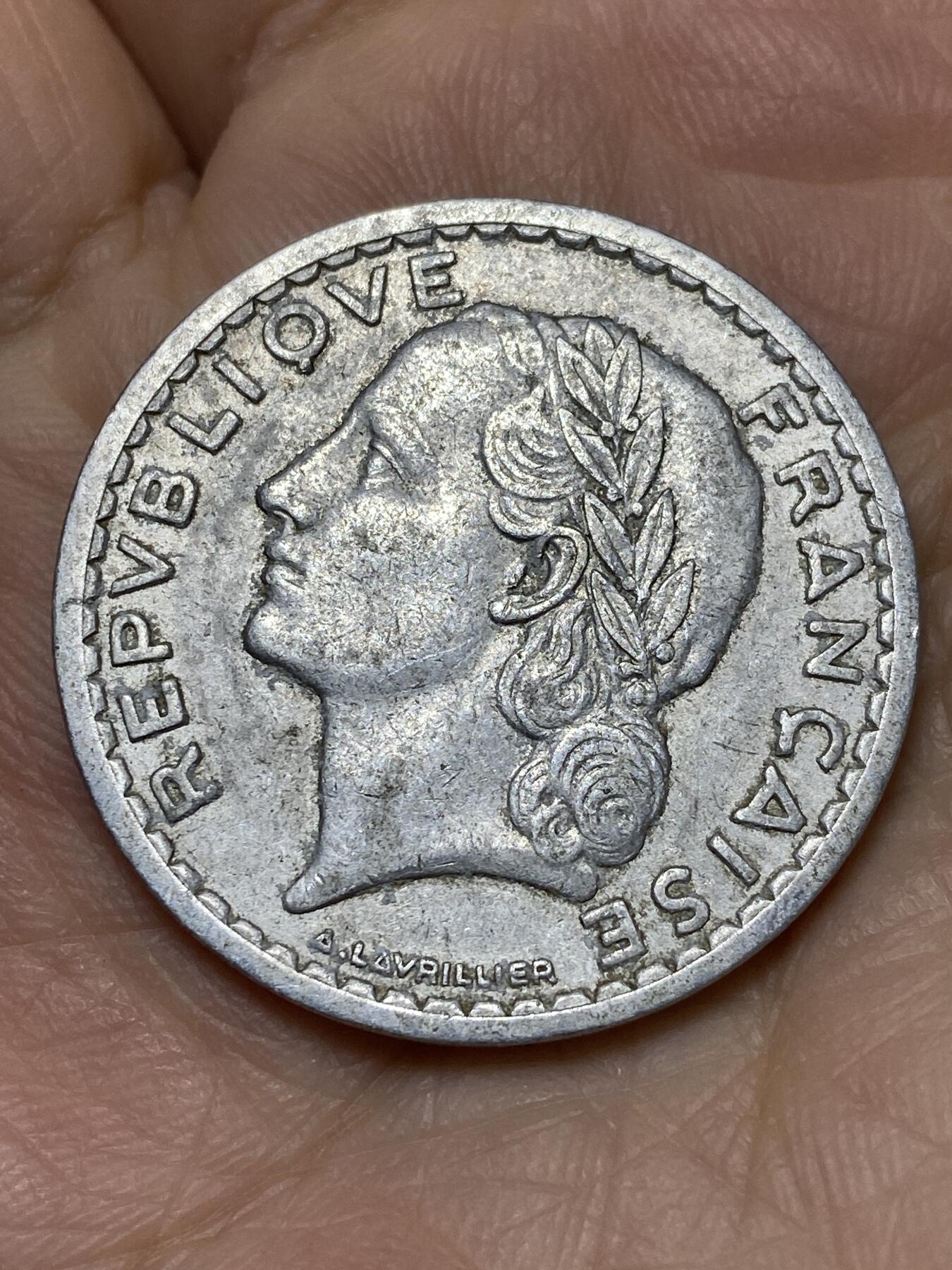 2025年第一百一十九场(总第一百四十五场）外国好品散币(免佣金) 法兰西第三共和国1947年5法郎(Open 9–开口9版)