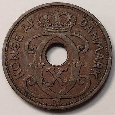 布加迪🐬～世界钱币(上海)🌾第 255 期 /  各国套币和散币 - 丹麦🇩🇰 1928年 2欧尔 21mm