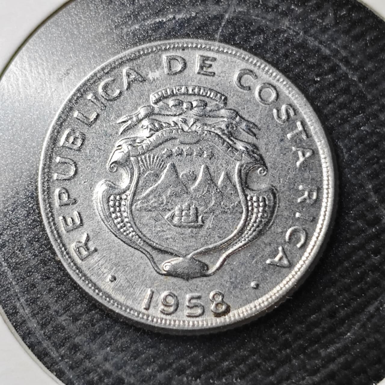 KK钱币收藏小铺  第361场  2月预留时间 周末发货  1958哥斯达黎加10分