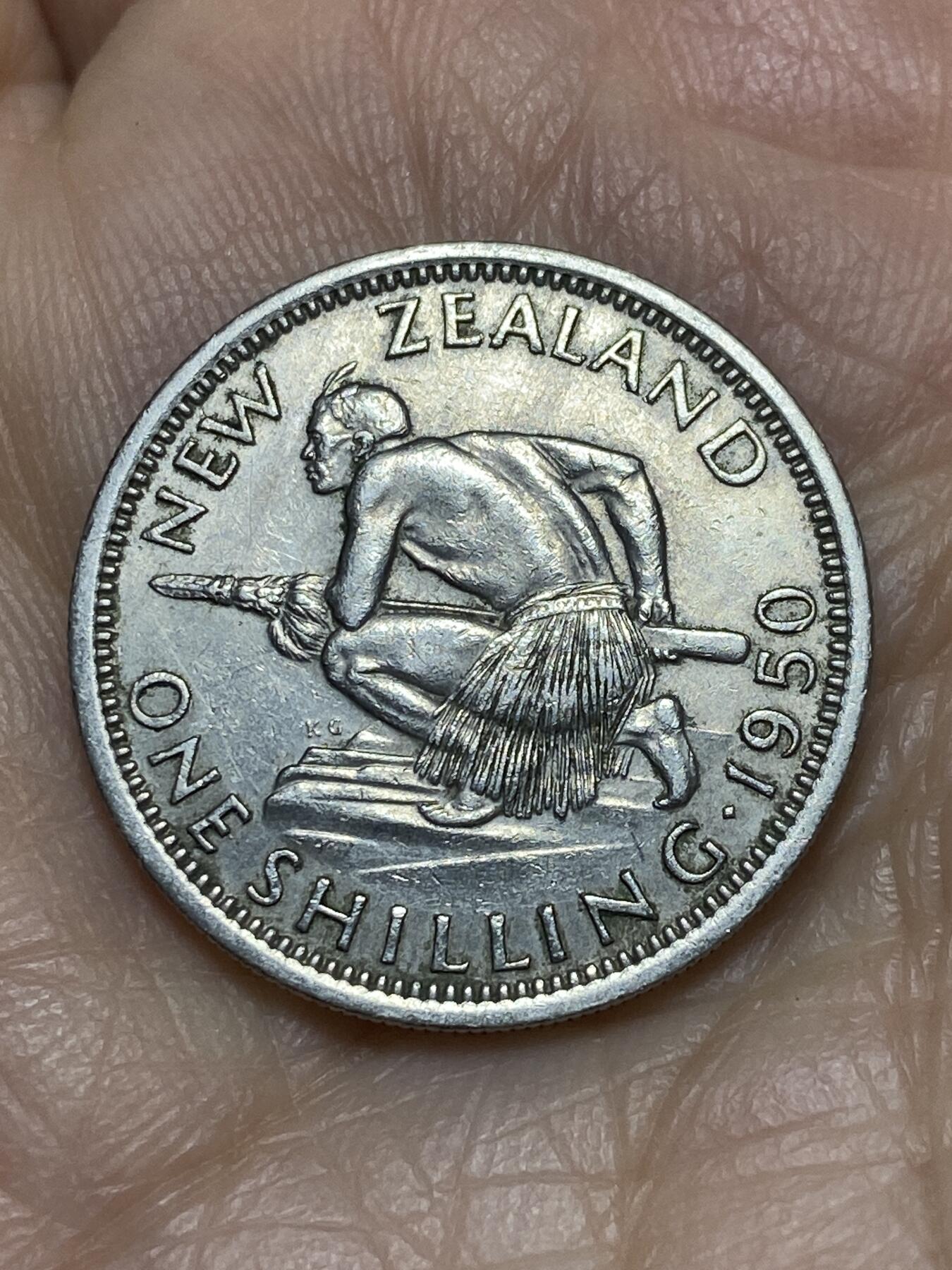 2025年第一百一十九场(总第一百四十五场）外国好品散币(免佣金) 新西兰🇳🇿1950年1先令(乔治六世第三版)
