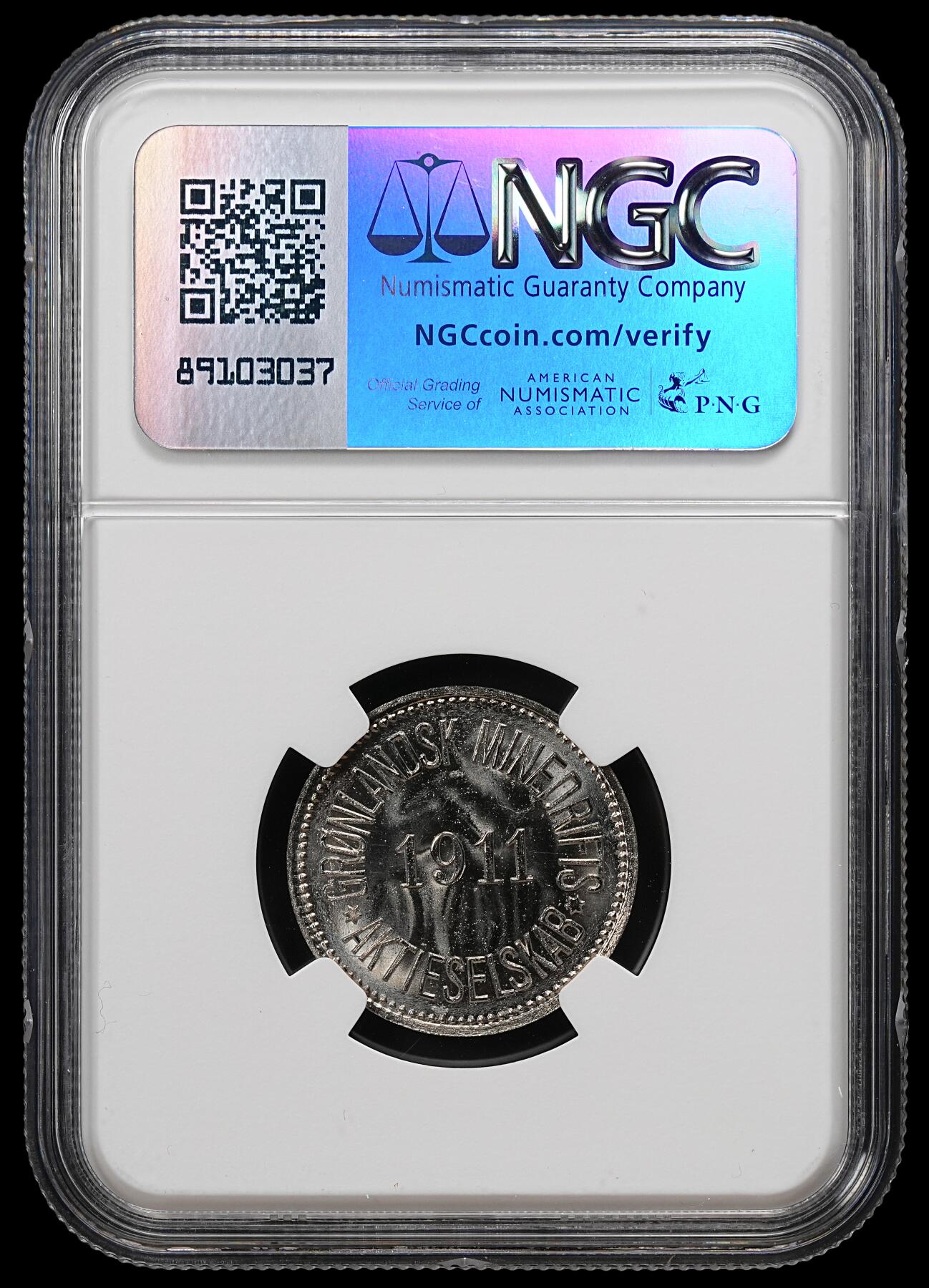 修遠堂世界钱币第九十一期 NGC MS64 1911年格陵兰矿业公司100欧尔代用币