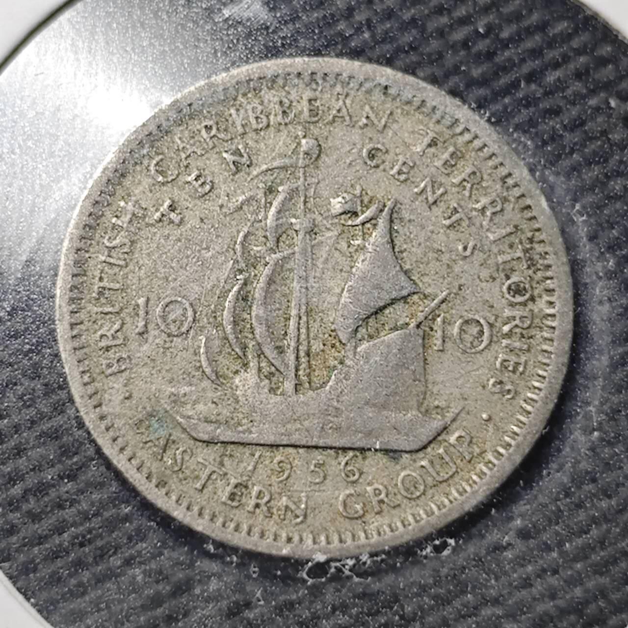 KK钱币收藏小铺  第360场  2月预留时间 周末发货  1956英属加勒比10分