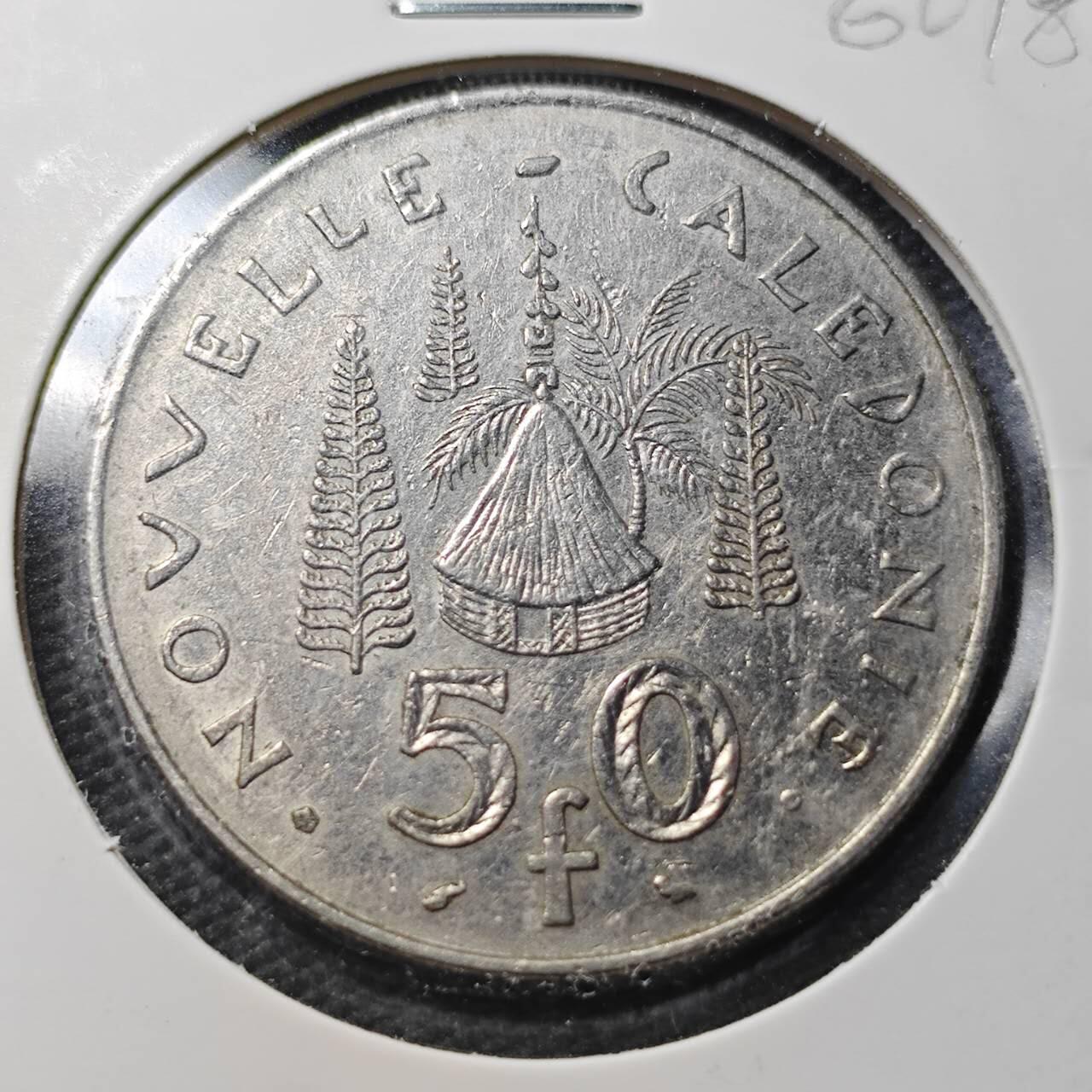 KK钱币收藏小铺  第360场  2月预留时间 周末发货  法属新喀里多尼亚50法郎