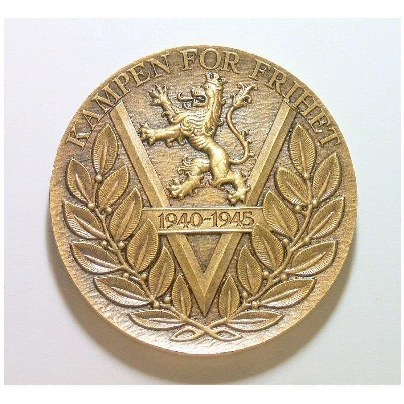 【艺术】挪威艺术大章 二战英雄巴斯路德 高浮雕精制超大铜章 60MM 117克