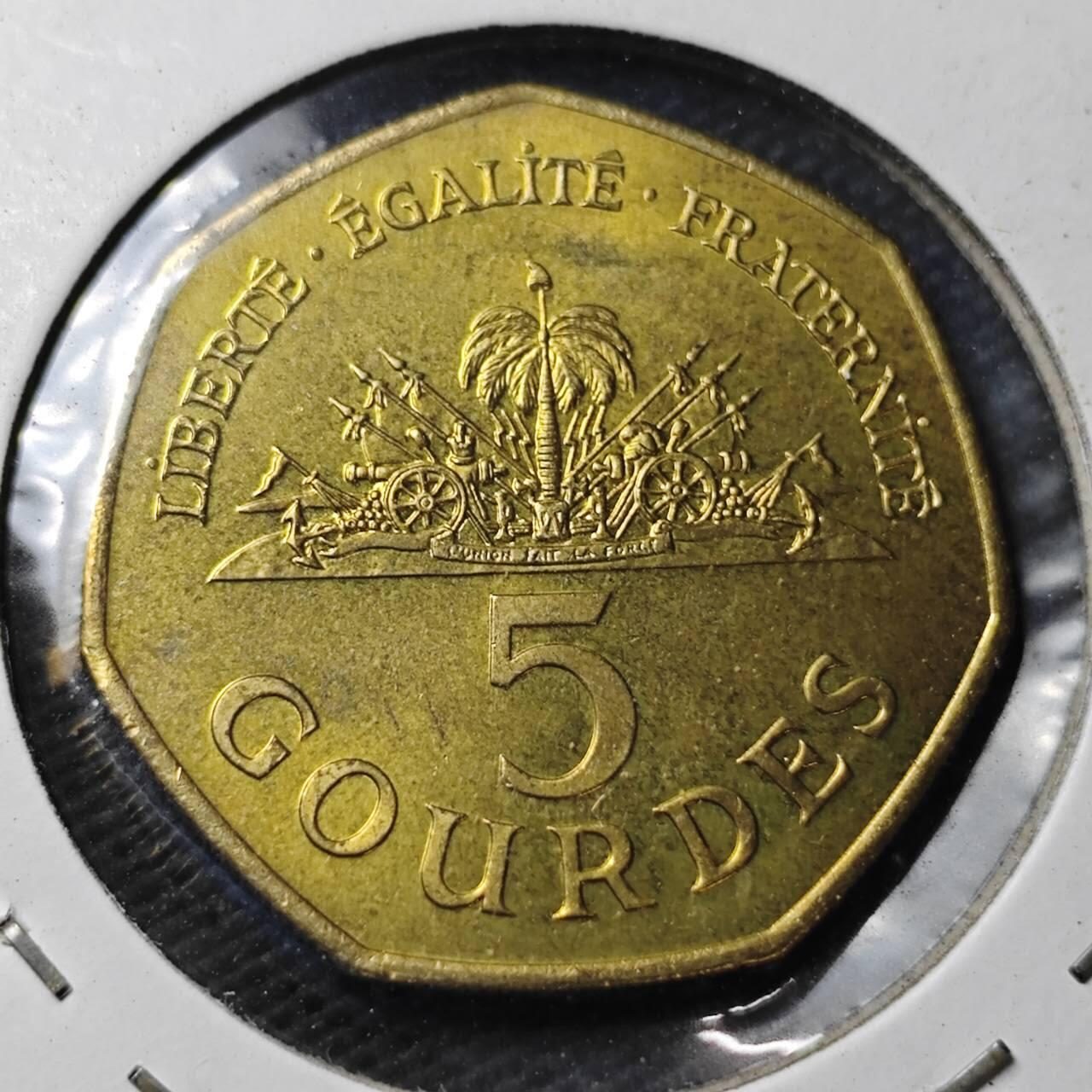 KK钱币收藏小铺  第361场  2月预留时间 周末发货  1995海地5古德