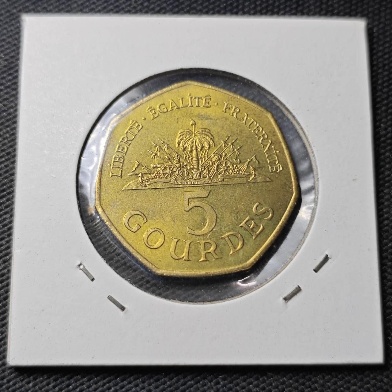 KK钱币收藏小铺  第361场  2月预留时间 周末发货  1995海地5古德