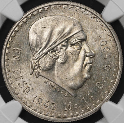 修遠堂世界钱币第九十一期 - NGC MS62 1948年墨西哥1比索银币