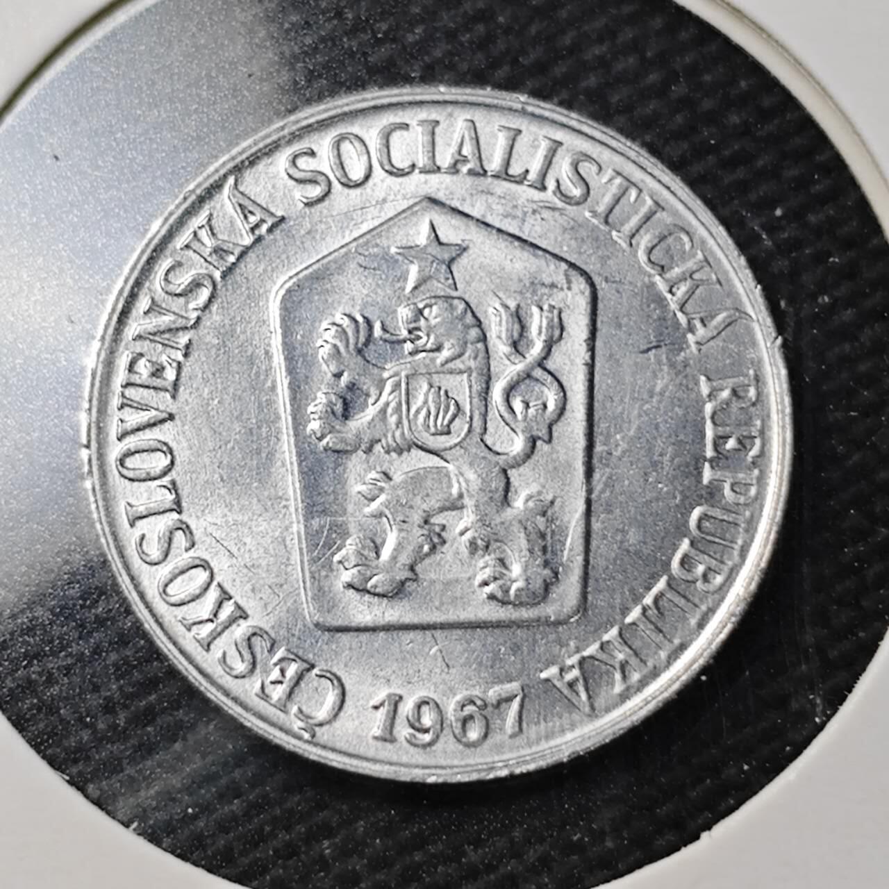 KK钱币收藏小铺  第361场  2月预留时间 周末发货  1967捷克斯洛伐克5赫勒