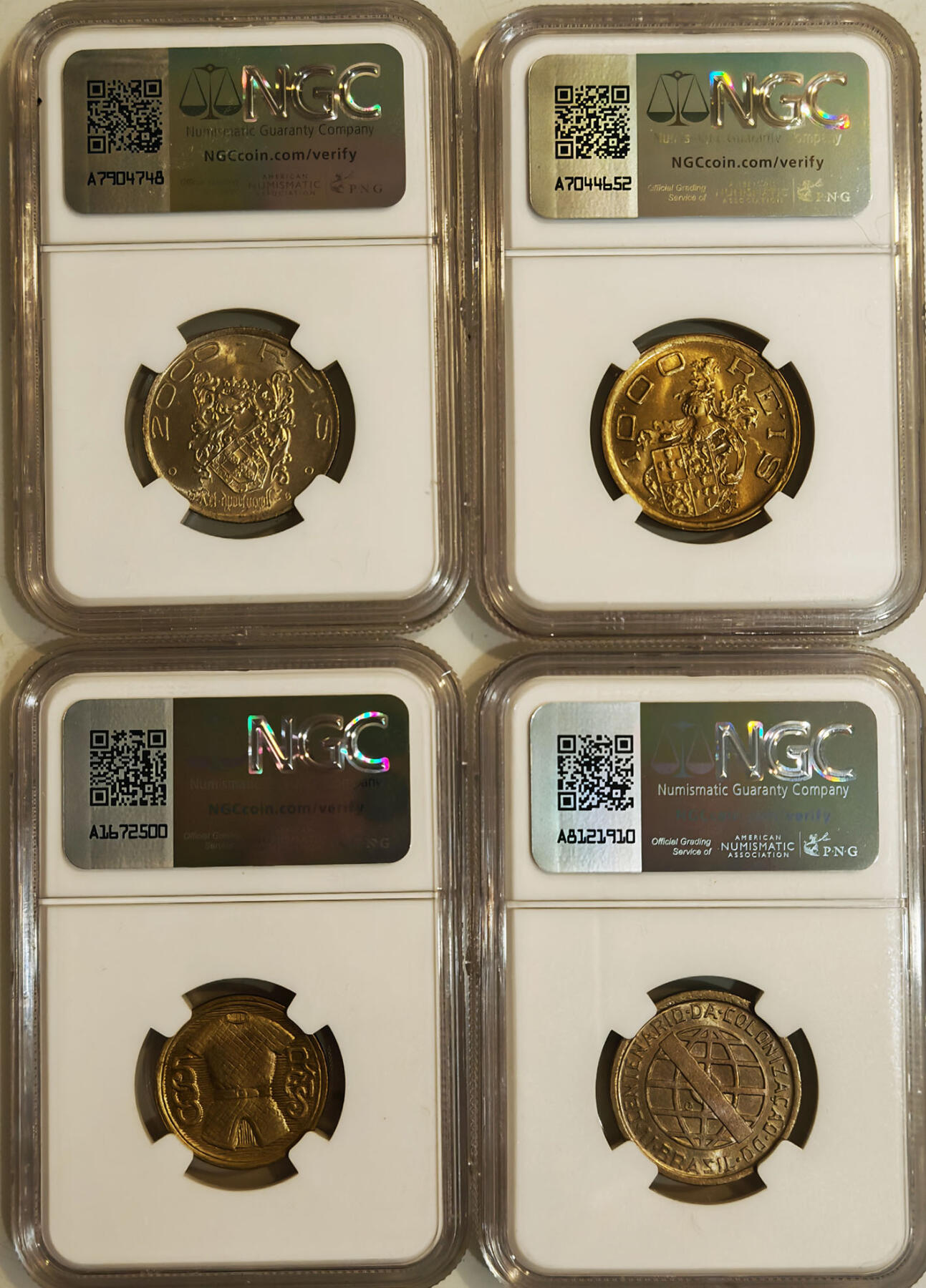 NGC-MS65/64 1932巴西殖民400周年4枚