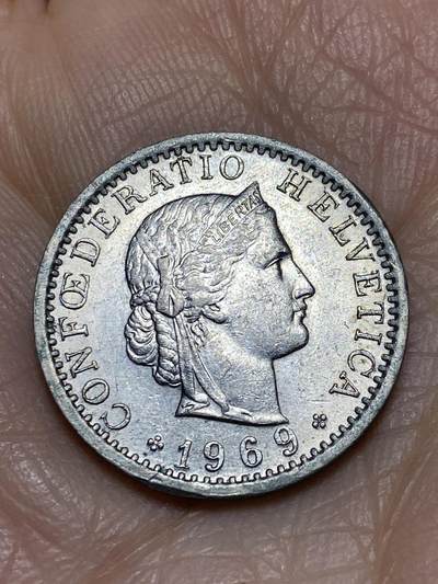 2025年第一百一十九场(总第一百四十五场）外国好品散币(免佣金) - 瑞士🇨🇭1969年20分(B标伯尔尼造)