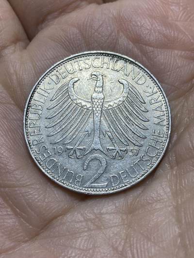2025年第一百一十九场(总第一百四十五场）外国好品散币(免佣金) - 德国🇩🇪1957年2马克(D标，慕尼黑造)