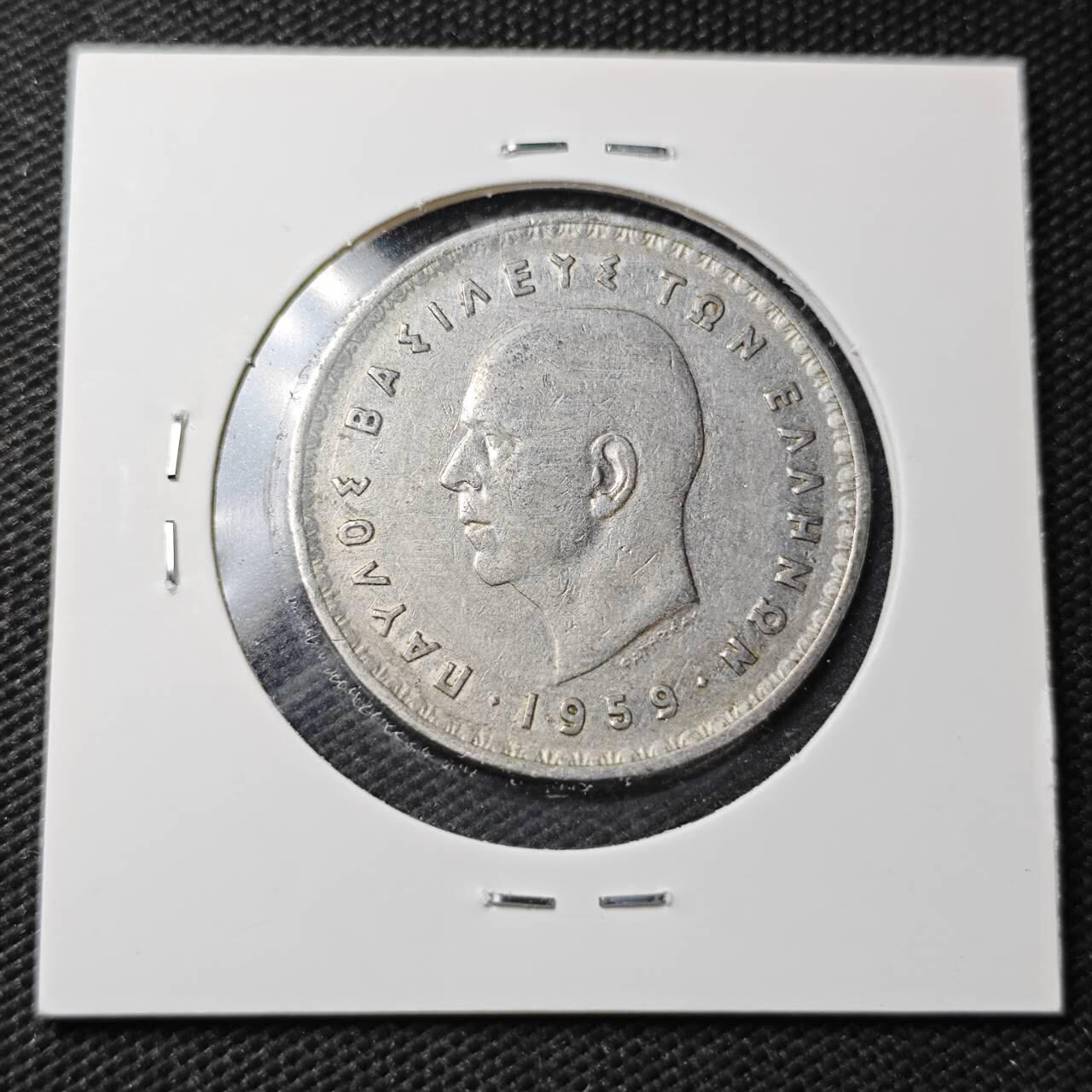 KK钱币收藏小铺  第361场  2月预留时间 周末发货 1959 希腊10德拉克马