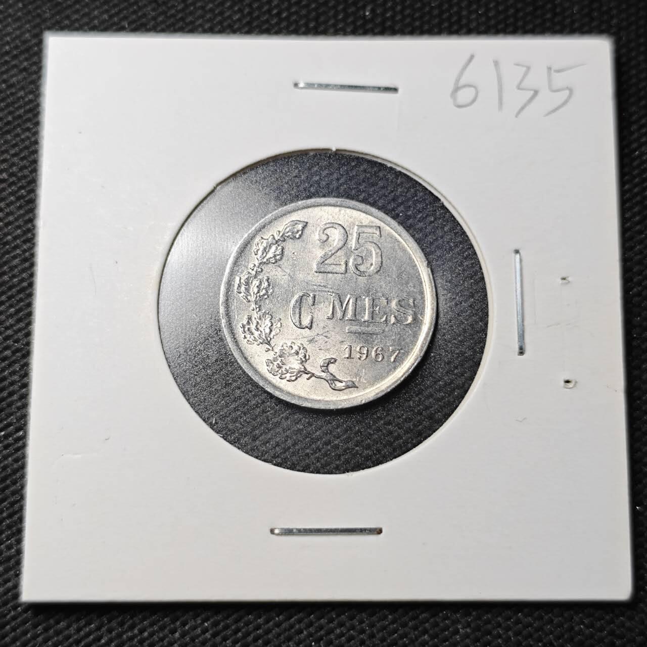 KK钱币收藏小铺  第361场  2月预留时间 周末发货  1967摩纳哥25分 好品