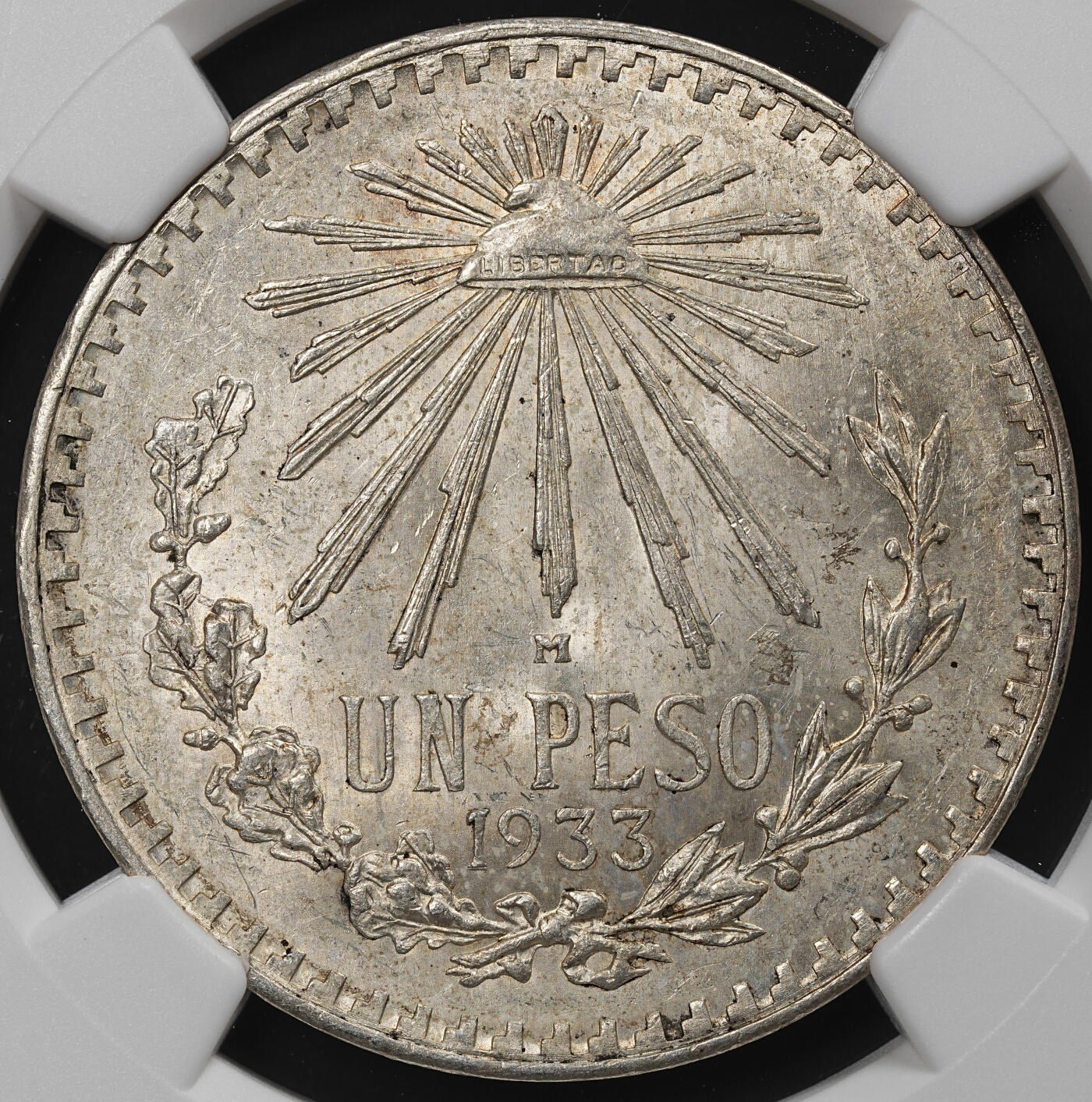 修遠堂世界钱币第九十一期 NGC MS63 1933年墨西哥1比索银币