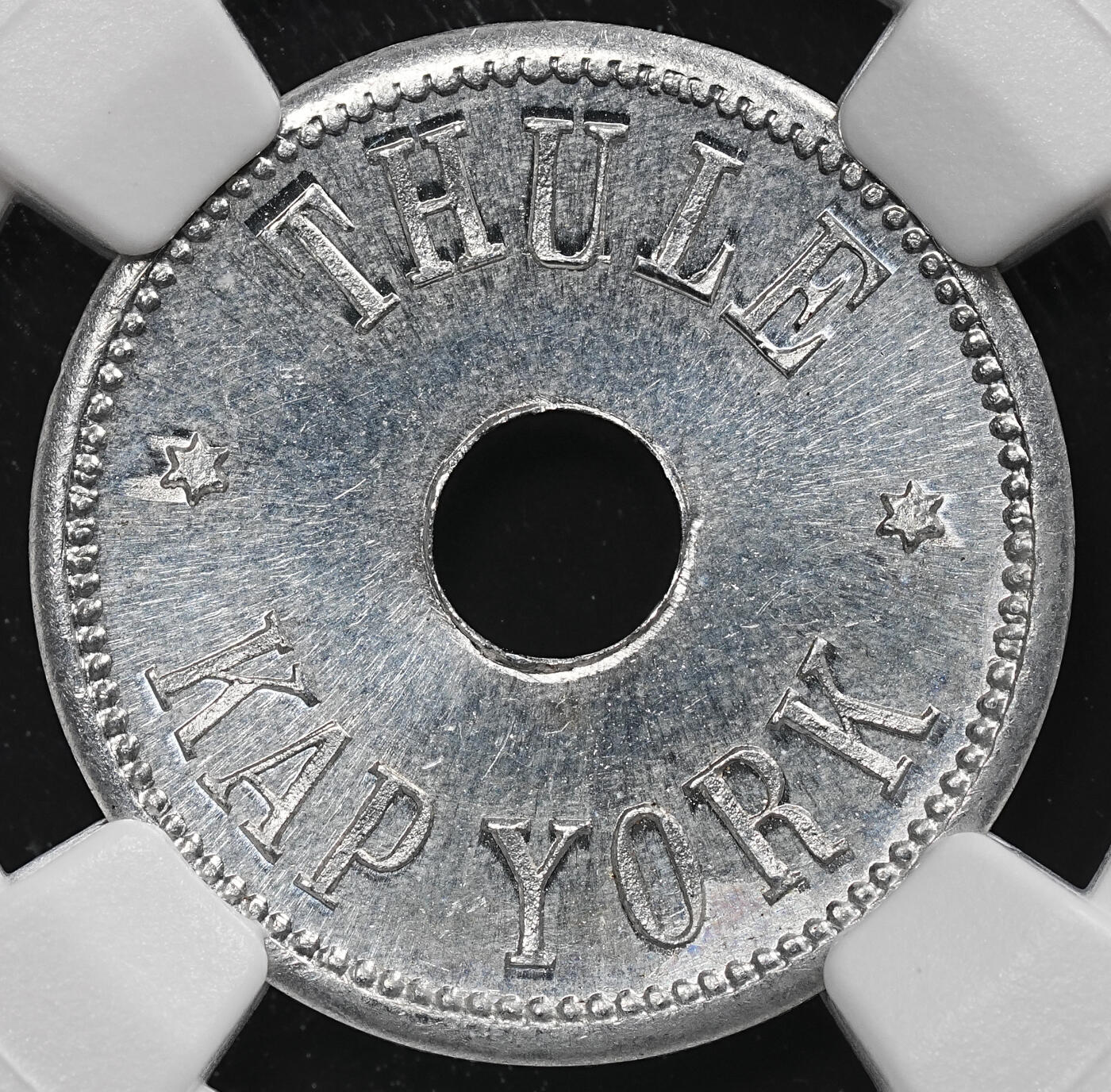 修遠堂世界钱币第九十一期 NGC MS62 1910年格陵兰-坎普.约克角25欧尔铝代用币