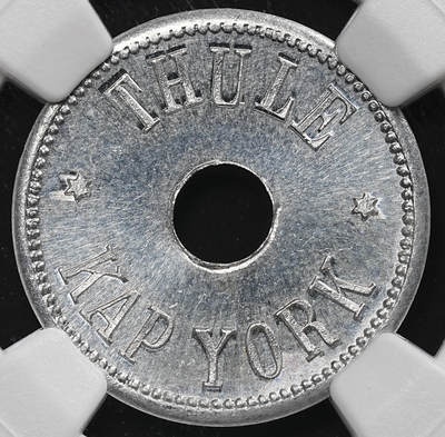 修遠堂世界钱币第九十一期 - NGC MS62 1910年格陵兰-坎普.约克角25欧尔铝代用币