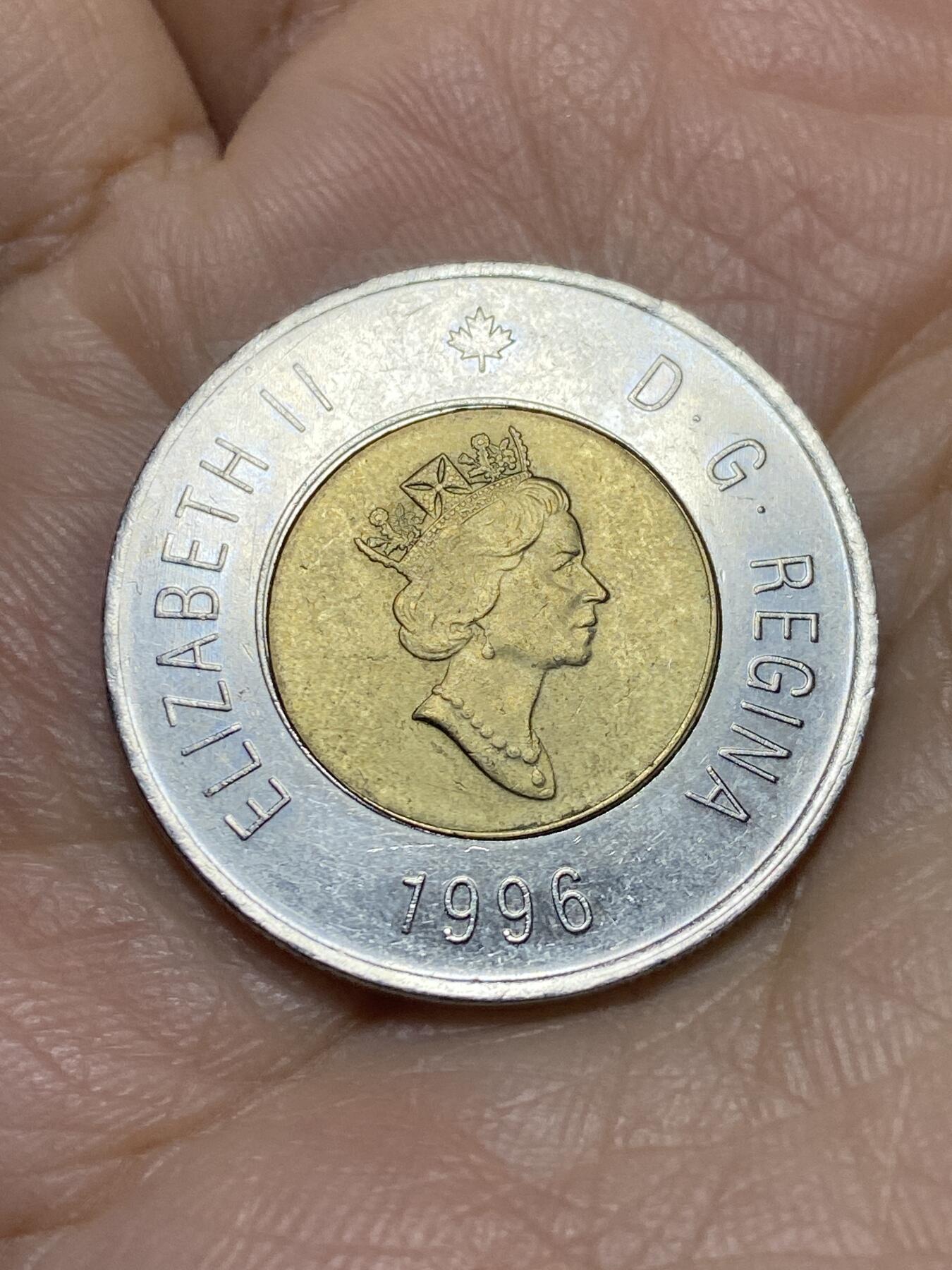 2025年第一百一十九场(总第一百四十五场）外国好品散币(免佣金) 加拿大🇨🇦1996年2元