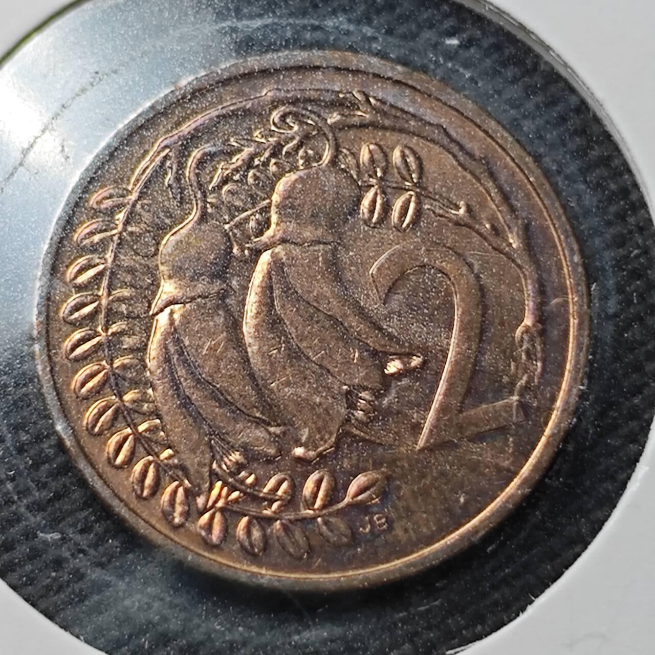 KK钱币收藏小铺  第361场  2月预留时间 周末发货  1987新西兰2分铜币 好品