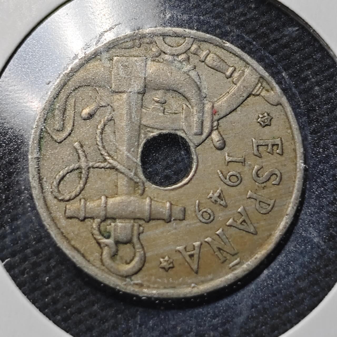 KK钱币收藏小铺  第360场  2月预留时间 周末发货  1949西班牙50比塞塔