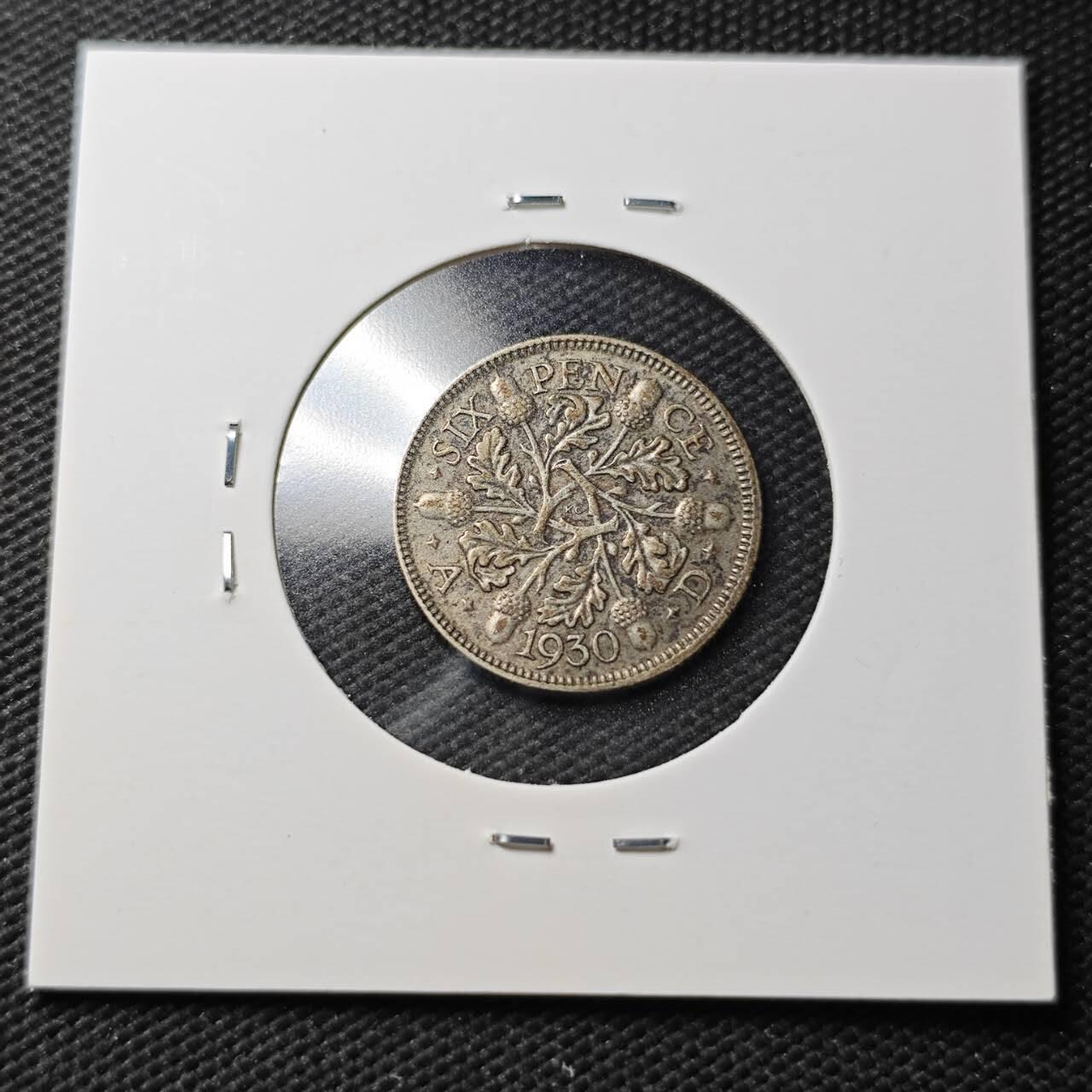 KK钱币收藏小铺  第361场  2月预留时间 周末发货  1930英国6便士银币