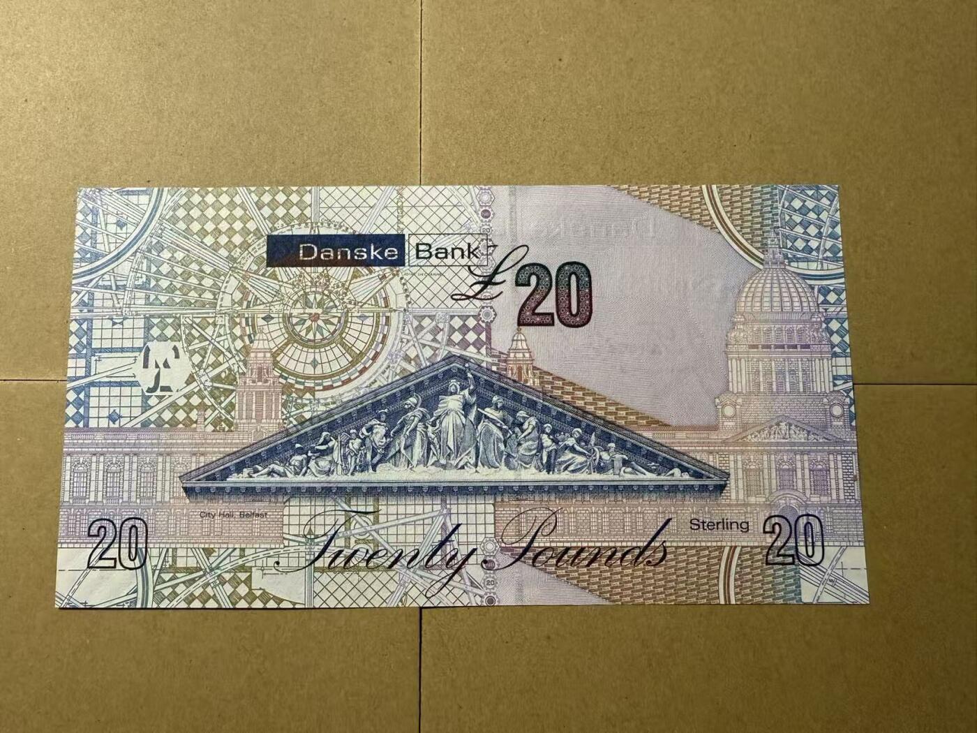 【礼羽收藏】🌏世界钱币拍卖第109期 2016年北爱尔兰20镑丹斯克银行 unc