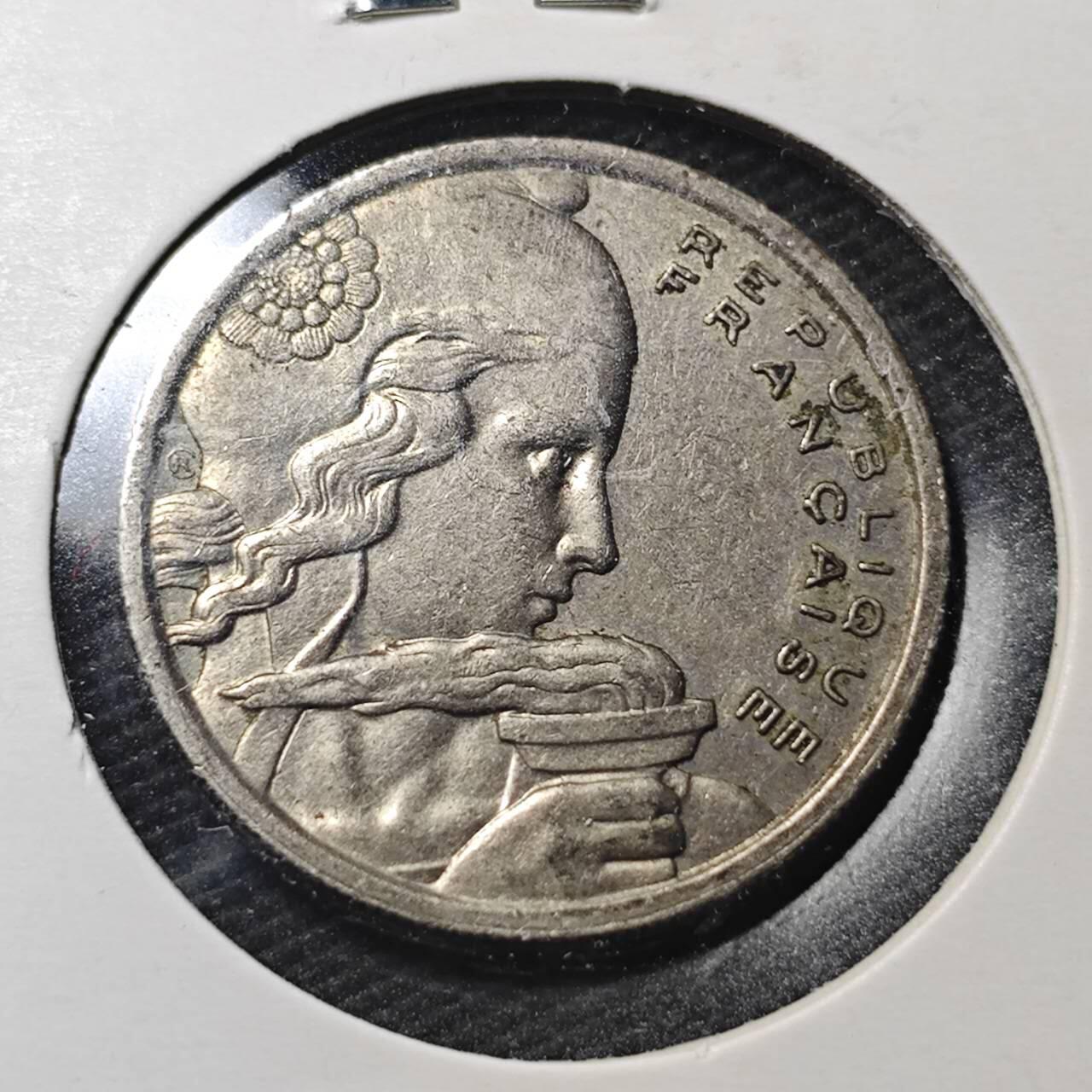 KK钱币收藏小铺  第360场  2月预留时间 周末发货  1958法国100法郎 火炬女神