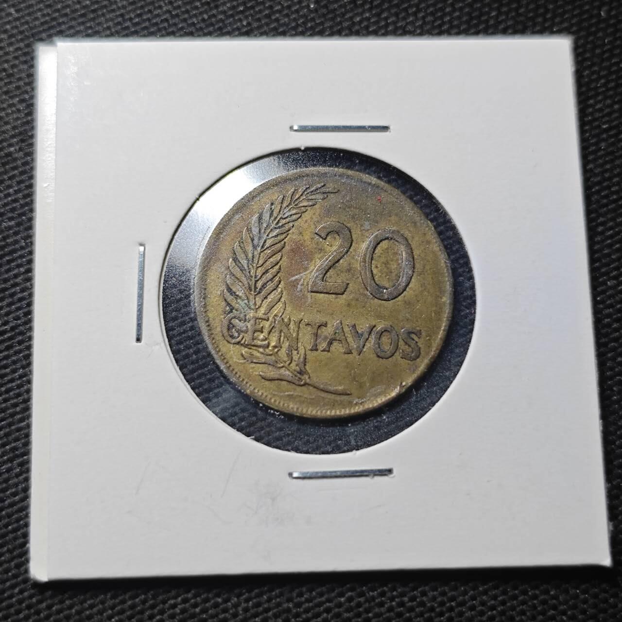 KK钱币收藏小铺  第360场  2月预留时间 周末发货  1965秘鲁20分铜币